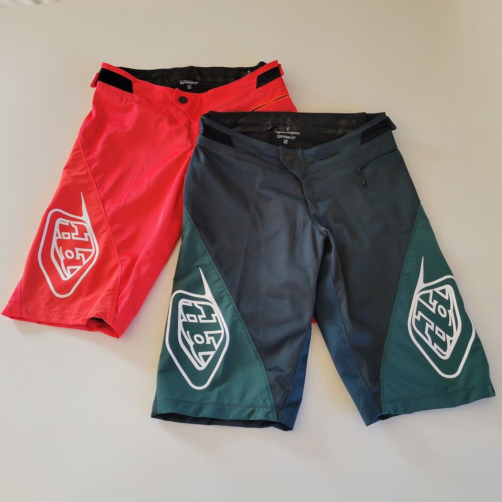 2 Pairs of Troy Lee Designs Sprint Shorts Red Green Mountain Biking BMX Mens 32